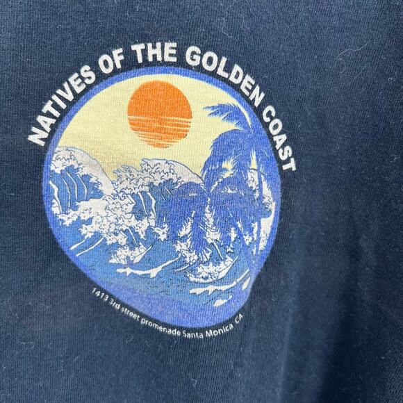 J. Galt Tee Golden Coast Blue Long Sleeve One Size Cotton - Picture 2 of 5